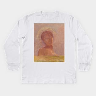 Closed Eyes by Odilon Redon Kids Long Sleeve T-Shirt